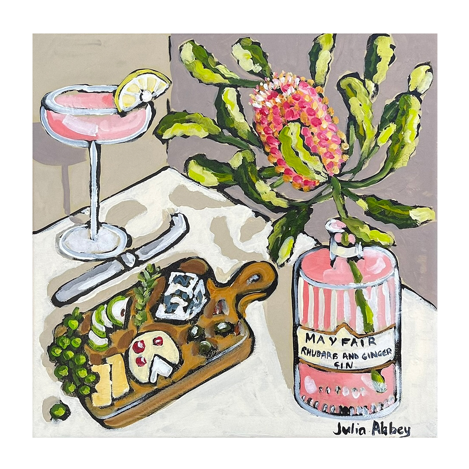 wall-art-print-canvas-poster-framed-A Gin Afternoon , By Julia Abbey-1