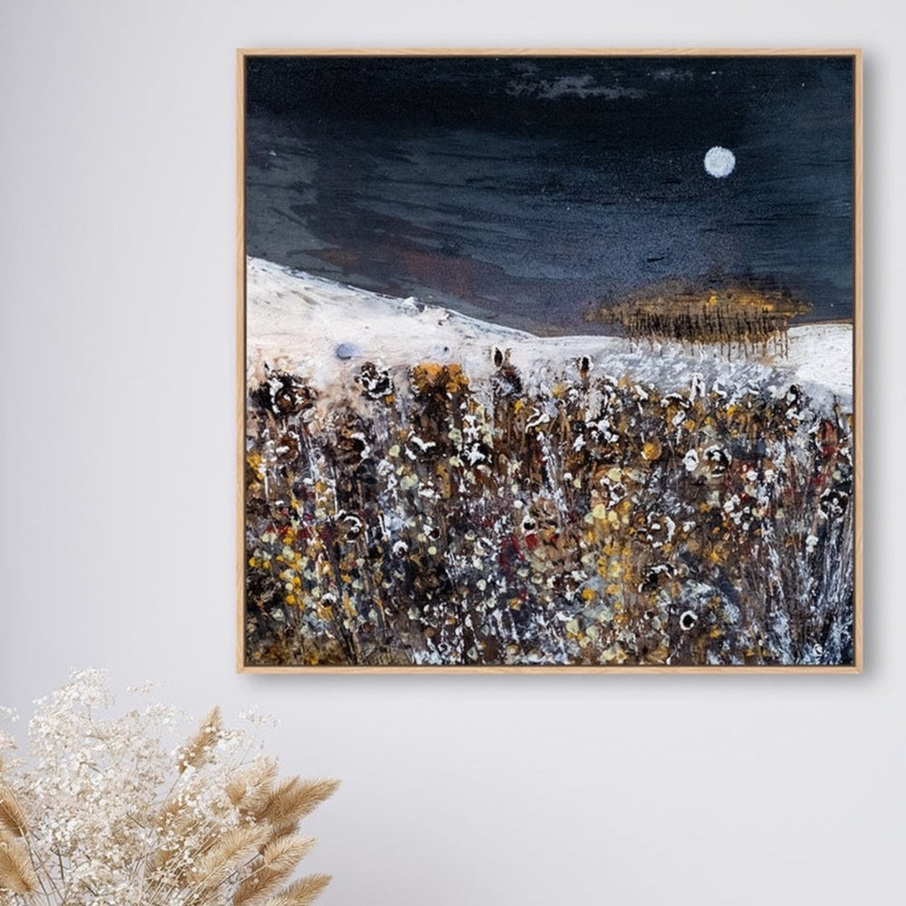 wall-art-print-canvas-poster-framed-A Moonlight Snowfall-by-Louise O'hara-Gioia Wall Art