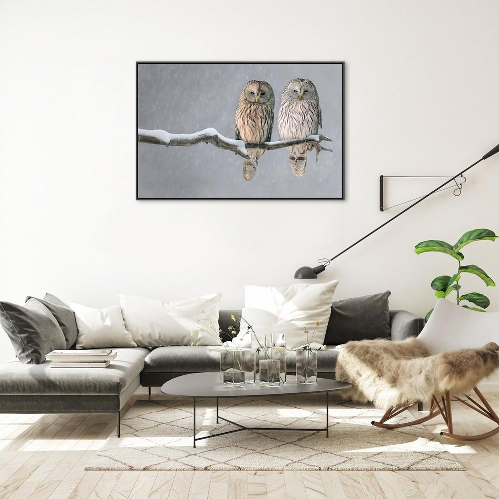 wall-art-print-canvas-poster-framed-A Pair Of Owls-by-Gioia Wall Art-Gioia Wall Art