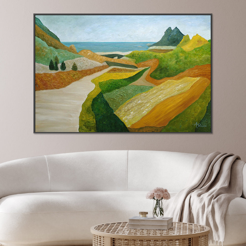 wall-art-print-canvas-poster-framed-A Walk Down To the Sea, Style A , By Angeles M. Pomata-2