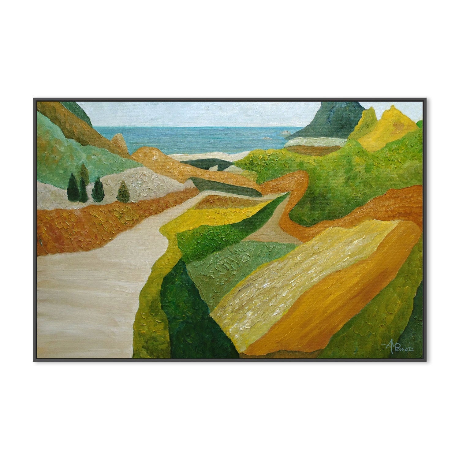 wall-art-print-canvas-poster-framed-A Walk Down To The Sea, Style B , By Angeles M. Pomata-3