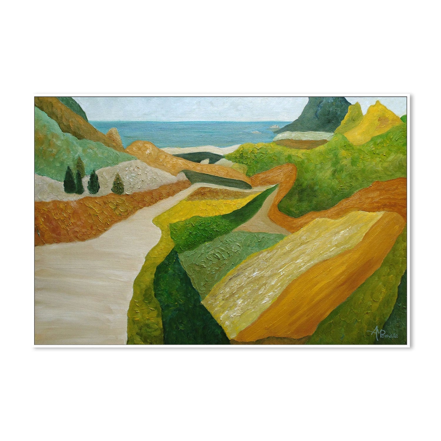 wall-art-print-canvas-poster-framed-A Walk Down To The Sea, Style B , By Angeles M. Pomata-5