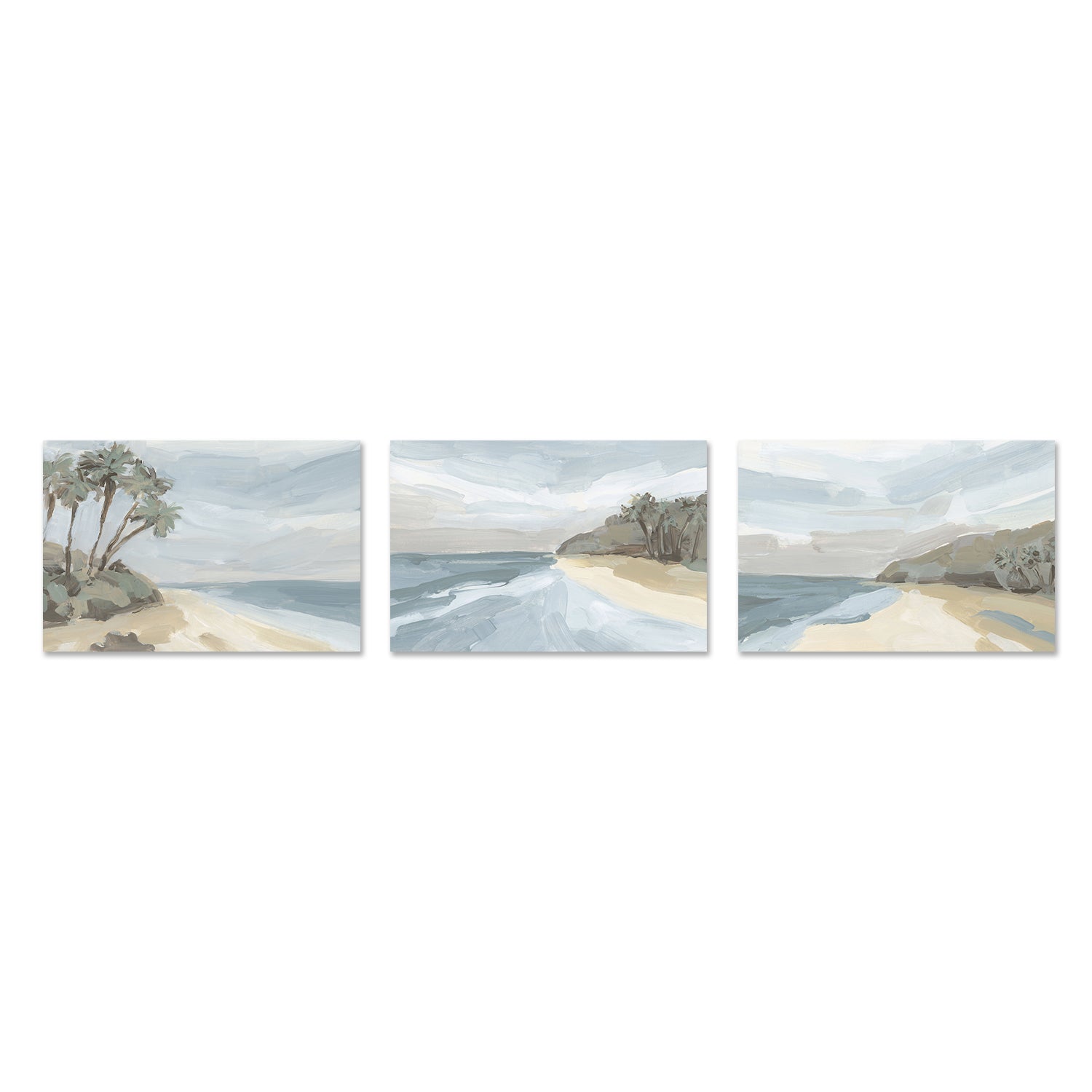 wall-art-print-canvas-poster-framed-A Washed Out Summer, Style A, B & C, Set of 3-by-Emily Wood-Gioia Wall Art