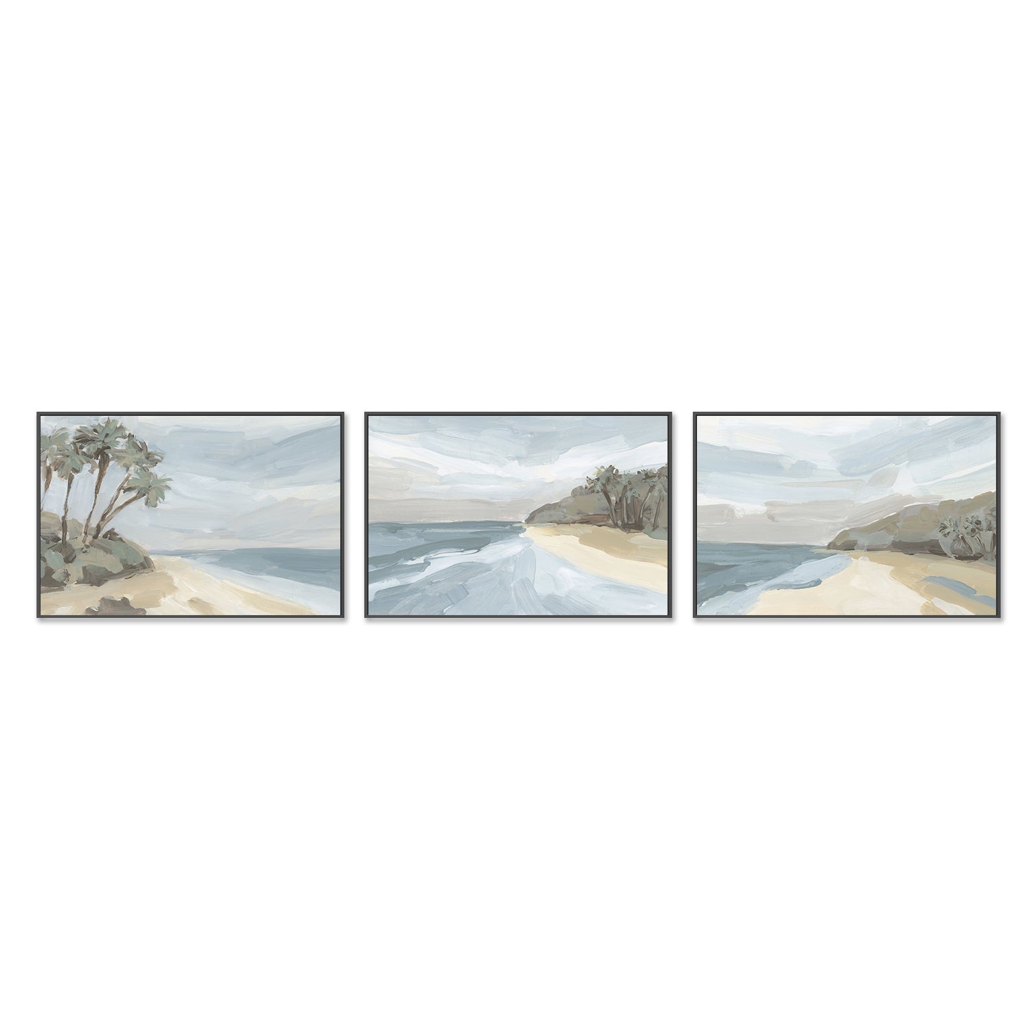 wall-art-print-canvas-poster-framed-A Washed Out Summer, Style A, B & C, Set of 3-by-Emily Wood-Gioia Wall Art