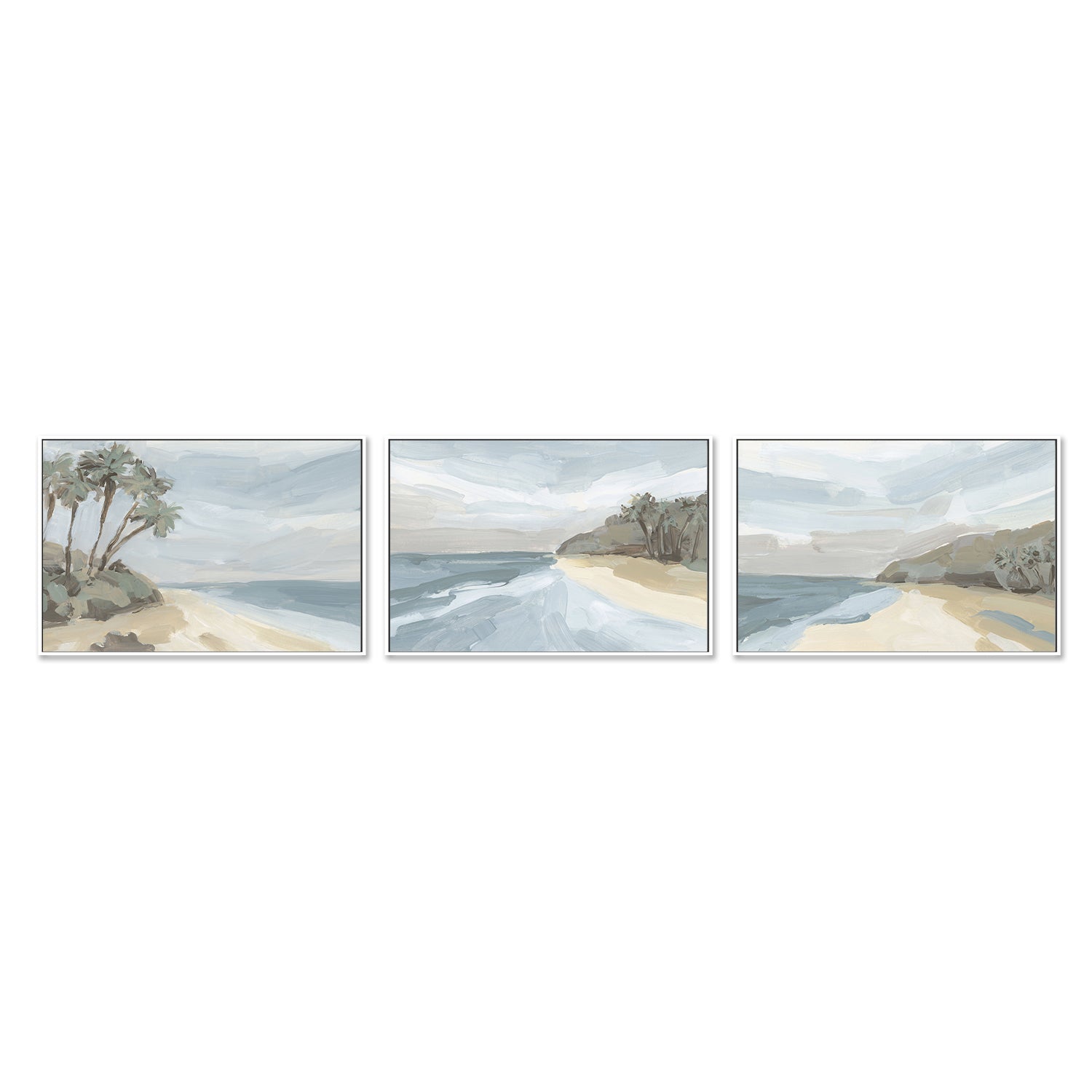 wall-art-print-canvas-poster-framed-A Washed Out Summer, Style A, B & C, Set of 3-by-Emily Wood-Gioia Wall Art