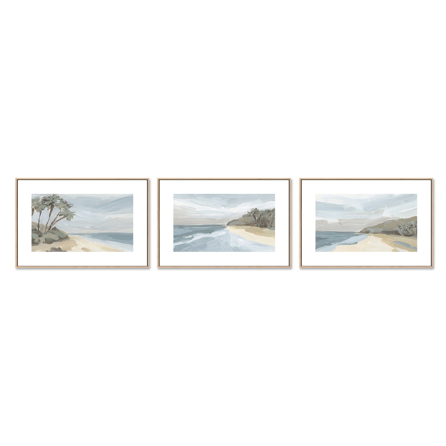 wall-art-print-canvas-poster-framed-A Washed Out Summer, Style A, B & C, Set of 3-by-Emily Wood-Gioia Wall Art