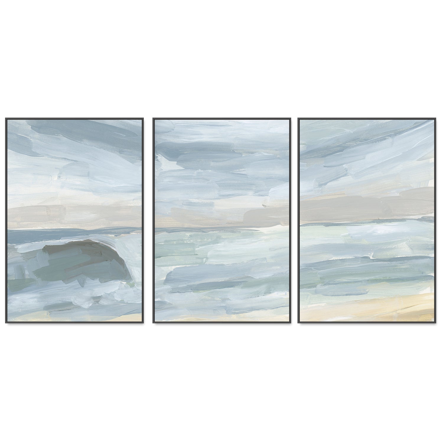 wall-art-print-canvas-poster-framed-A Washed Out Summer, Style F, G & H, Set of 3-by-Emily Wood-Gioia Wall Art