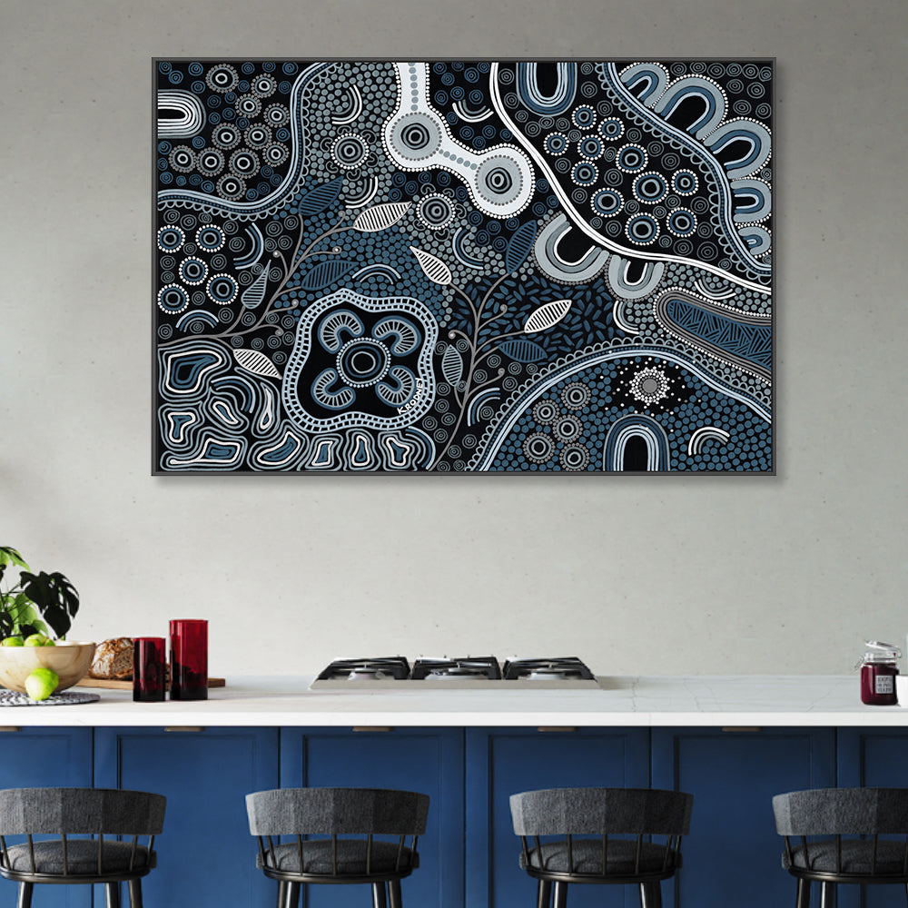 wall-art-print-canvas-poster-framed-A Wonderland Of Healing, Blue Tones , By Kristy Rodney-2