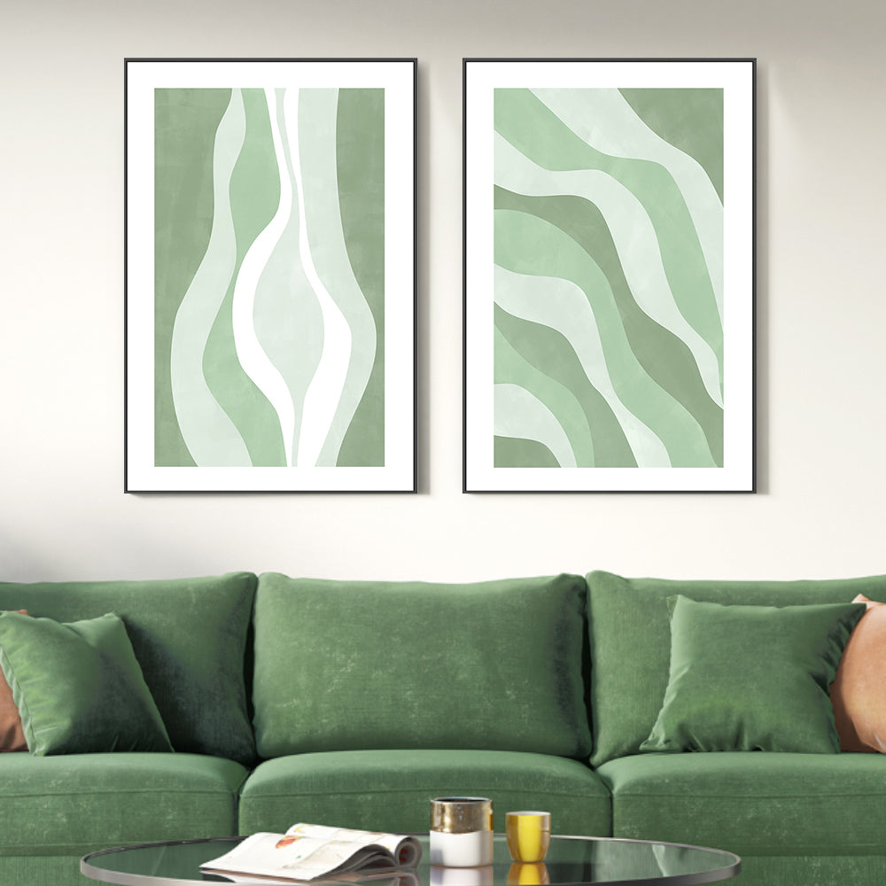 wall-art-print-canvas-poster-framed-Abstract Aurora, Style A & B, Set Of 2 , By Elena Ristova-GIOIA-WALL-ART