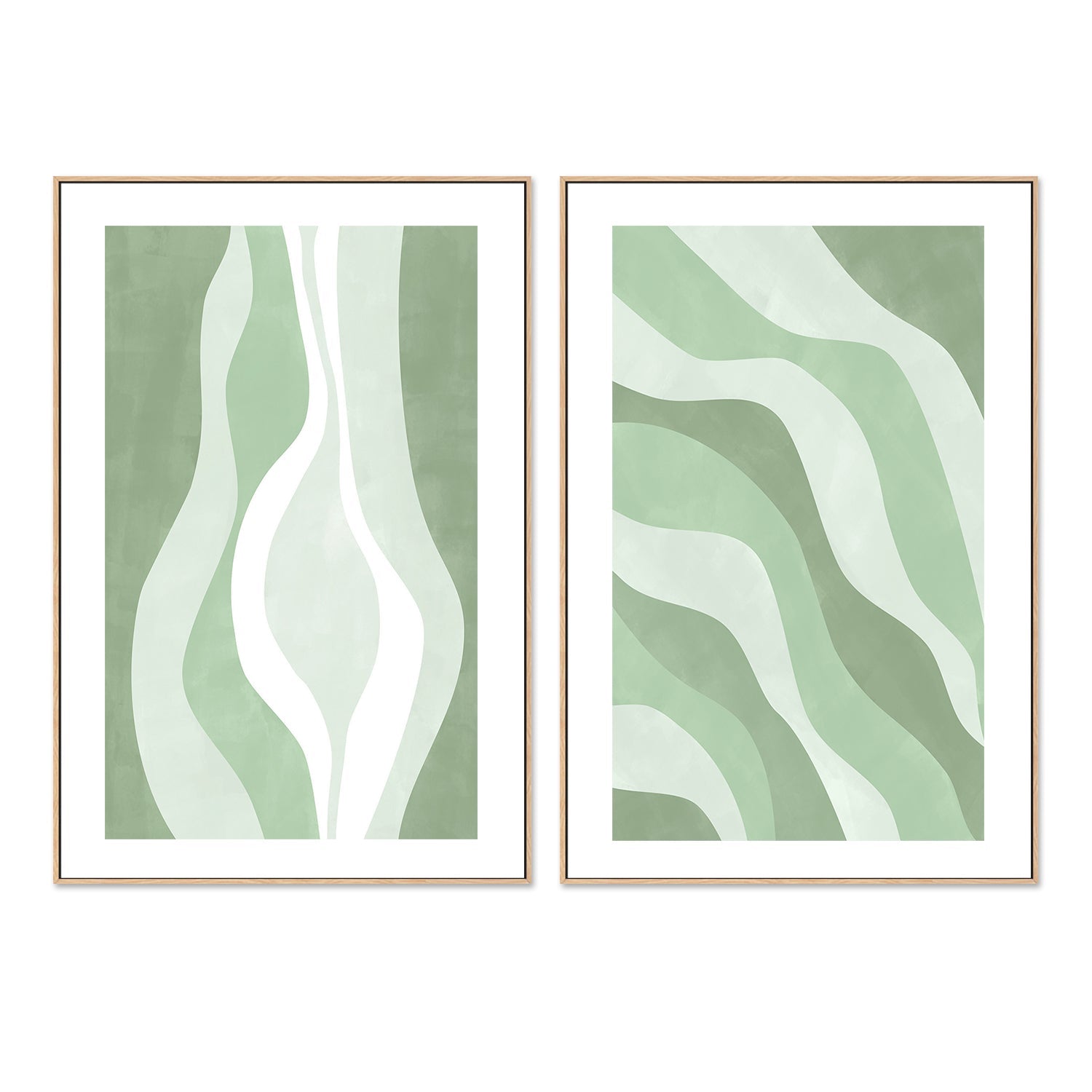 wall-art-print-canvas-poster-framed-Abstract Aurora, Style A & B, Set Of 2 , By Elena Ristova-GIOIA-WALL-ART