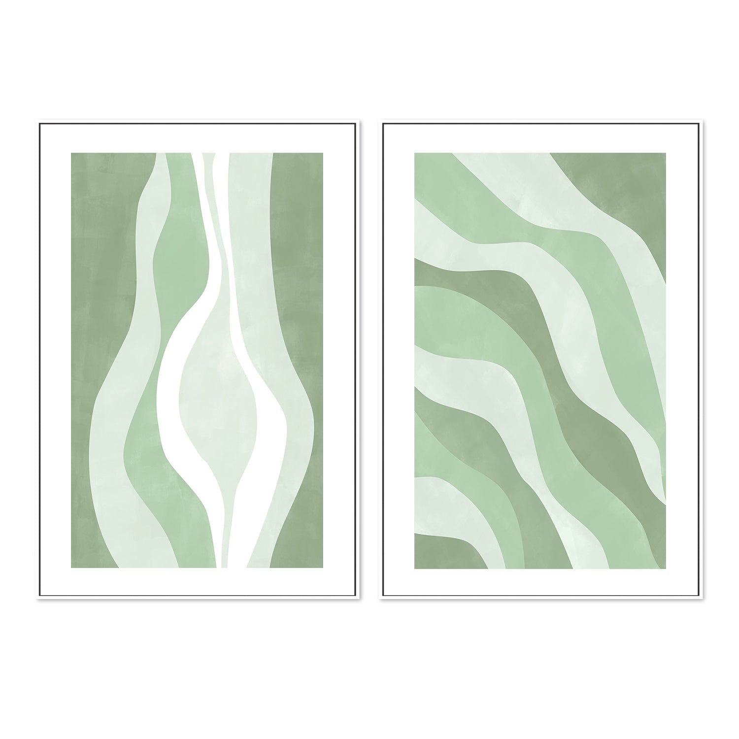 wall-art-print-canvas-poster-framed-Abstract Aurora, Style A & B, Set Of 2 , By Elena Ristova-GIOIA-WALL-ART