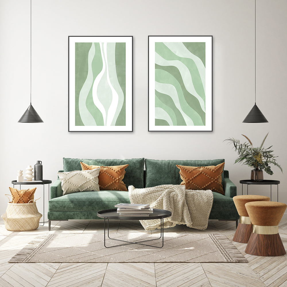 wall-art-print-canvas-poster-framed-Abstract Aurora, Style A & B, Set Of 2 , By Elena Ristova-GIOIA-WALL-ART