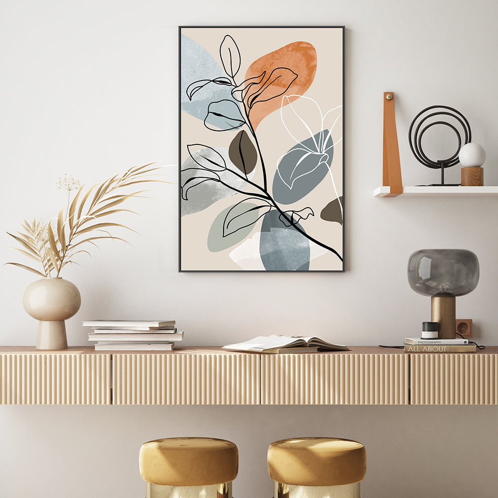 wall-art-print-canvas-poster-framed-Abstract Autumn Leaves, Style A-GIOIA-WALL-ART