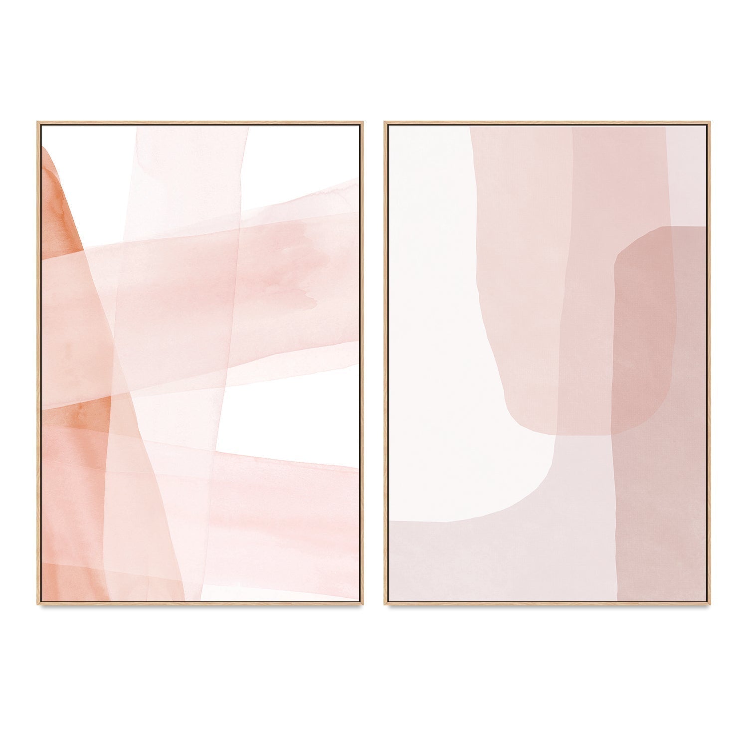 wall-art-print-canvas-poster-framed-Abstract Blush Copper Stripes-by-Dear Musketeer Studio-Gioia Wall Art