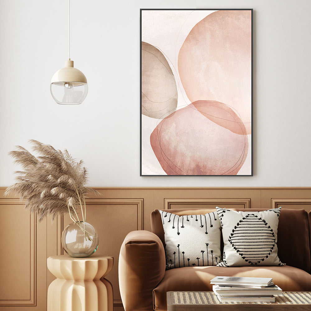 wall-art-print-canvas-poster-framed-Abstract Circles Pink-by-Dear Musketeer Studio-Gioia Wall Art