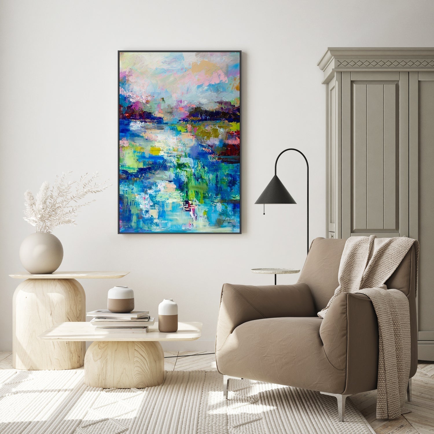 wall-art-print-canvas-poster-framed-Abstract Evening-by-Jeanette Vertentes-Gioia Wall Art