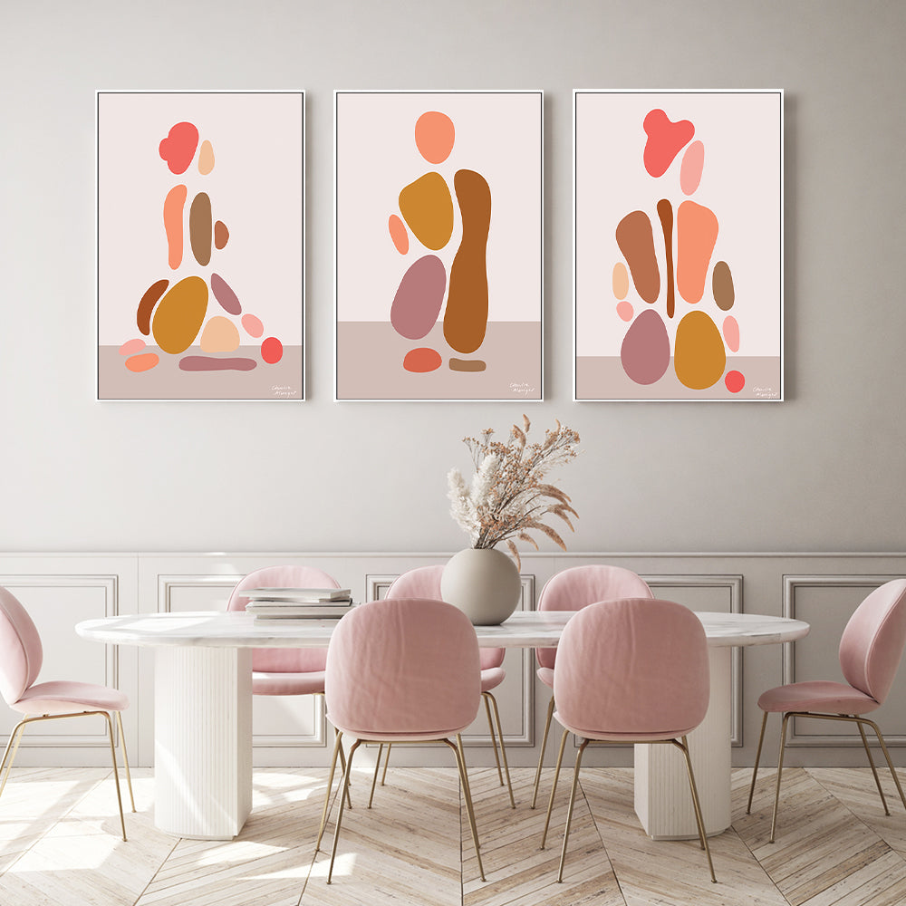 wall-art-print-canvas-poster-framed-Abstract Female Figure, Style C, D & E, Set Of 3 , By Moments By Charlie-GIOIA-WALL-ART