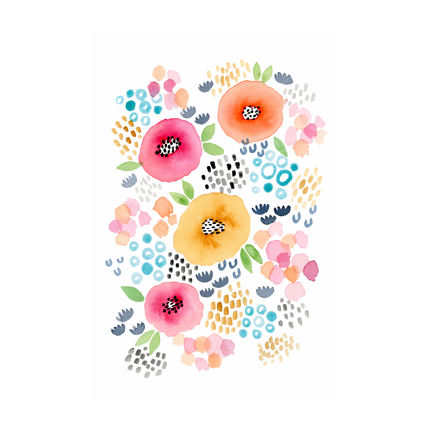 wall-art-print-canvas-poster-framed-Abstract Floral , By Lisa Nohren-1