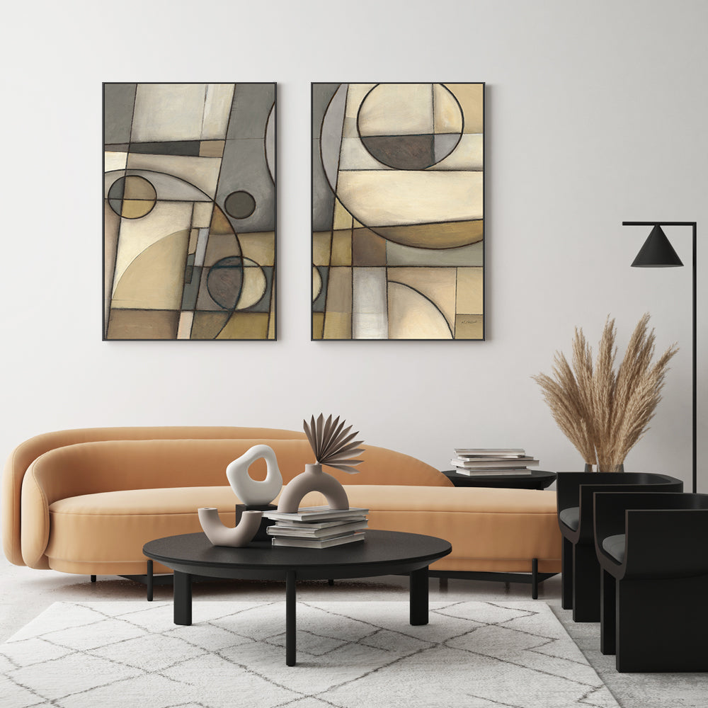 wall-art-print-canvas-poster-framed-Abstract Mythology, Style A & B, Set Of 2 , By Mike Schick-GIOIA-WALL-ART