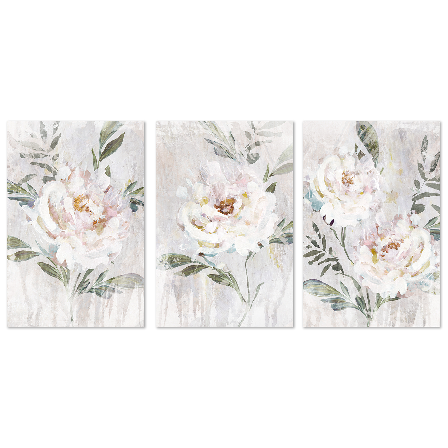 wall-art-print-canvas-poster-framed-Abstract Peony, Style A, B & C, Set Of 3 , By Nina Blue-1