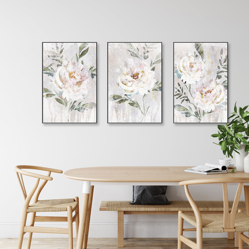 wall-art-print-canvas-poster-framed-Abstract Peony, Style A, B & C, Set Of 3 , By Nina Blue-2