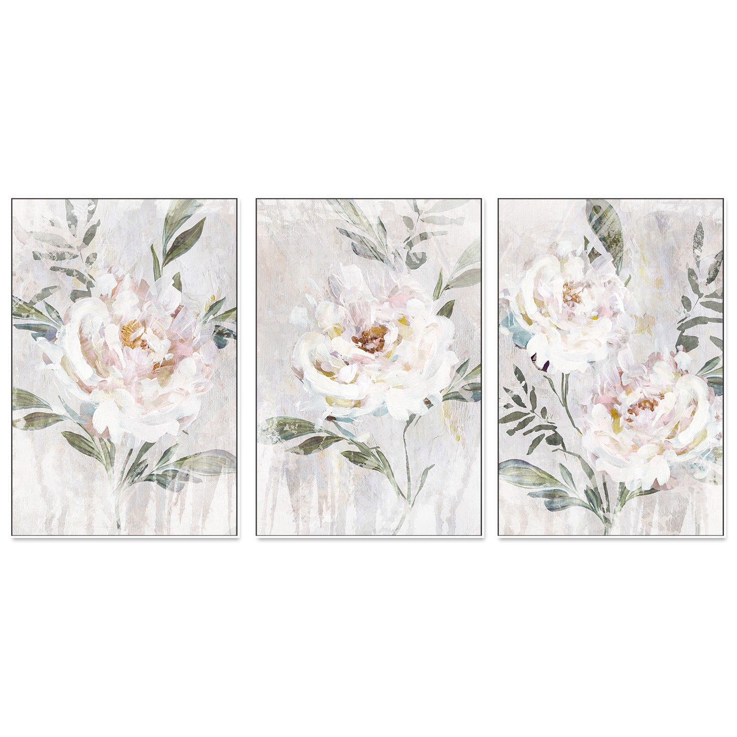 wall-art-print-canvas-poster-framed-Abstract Peony, Style A, B & C, Set Of 3 , By Nina Blue-5