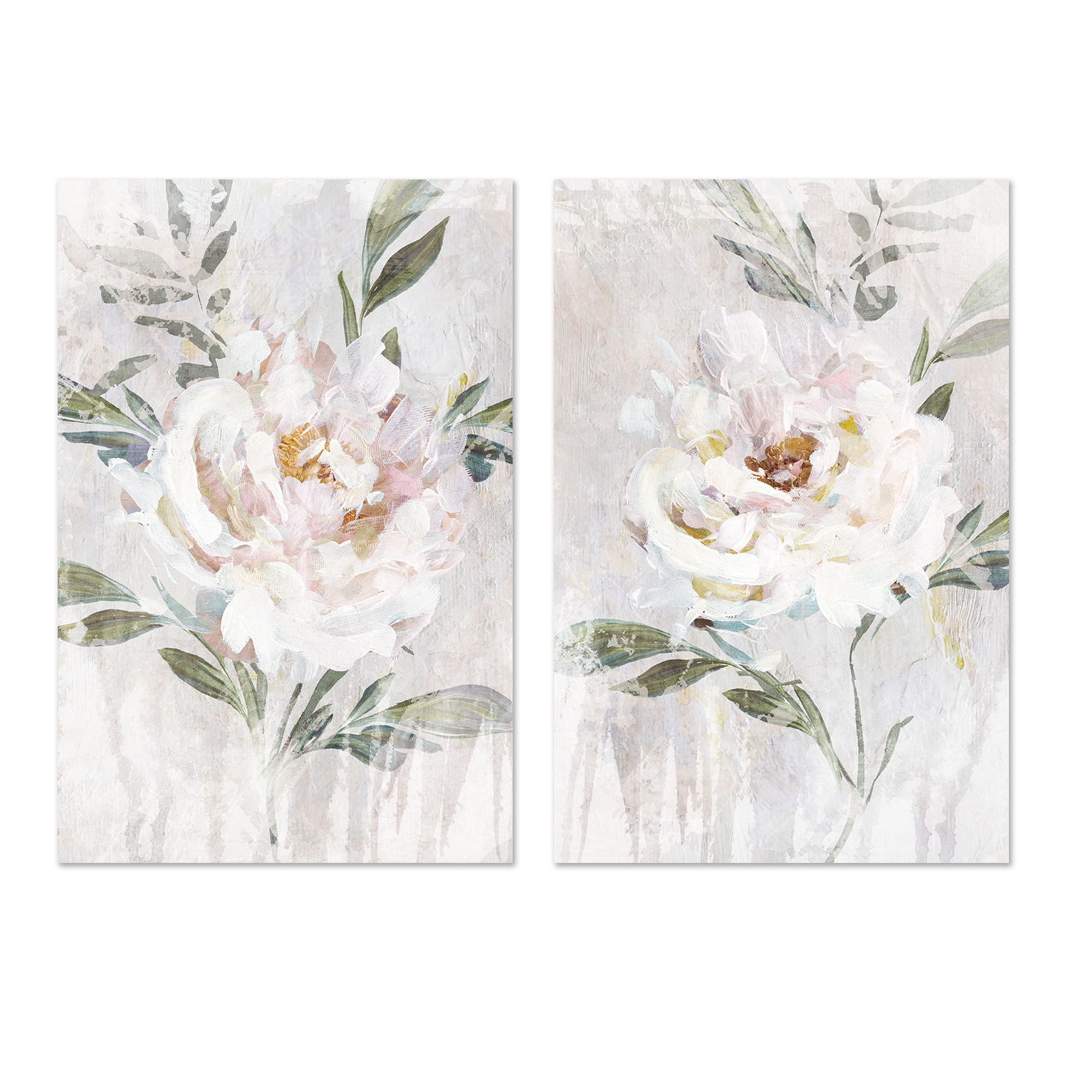 wall-art-print-canvas-poster-framed-Abstract Peony, Style A & B, Set Of 2 , By Nina Blue-1