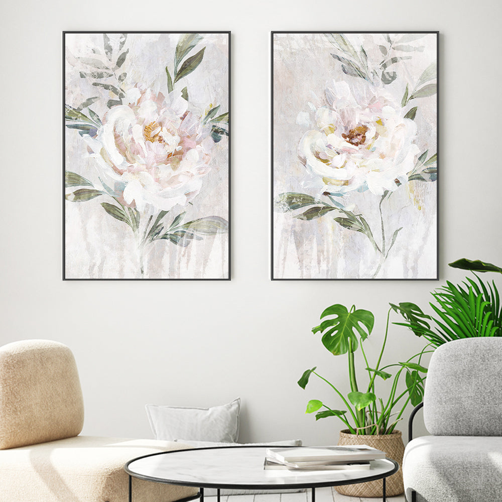 wall-art-print-canvas-poster-framed-Abstract Peony, Style A & B, Set Of 2 , By Nina Blue-2