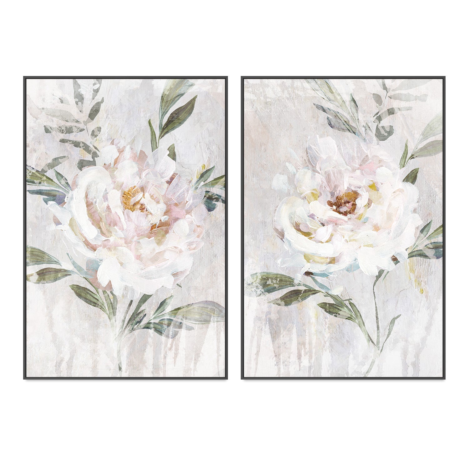 wall-art-print-canvas-poster-framed-Abstract Peony, Style A & B, Set Of 2 , By Nina Blue-3