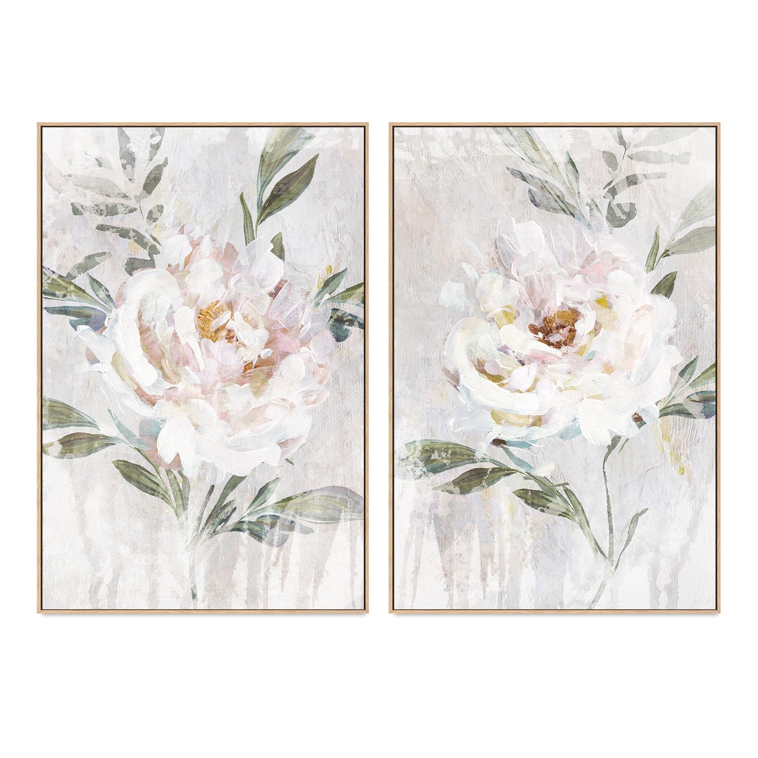 wall-art-print-canvas-poster-framed-Abstract Peony, Style A & B, Set Of 2 , By Nina Blue-4