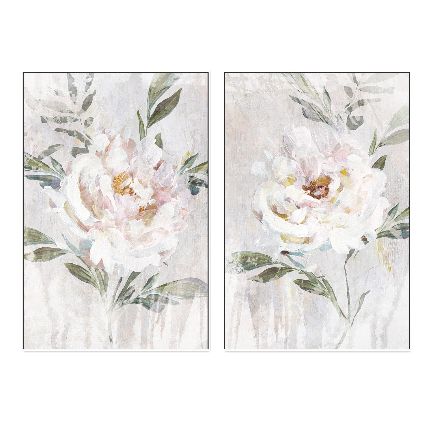 wall-art-print-canvas-poster-framed-Abstract Peony, Style A & B, Set Of 2 , By Nina Blue-5