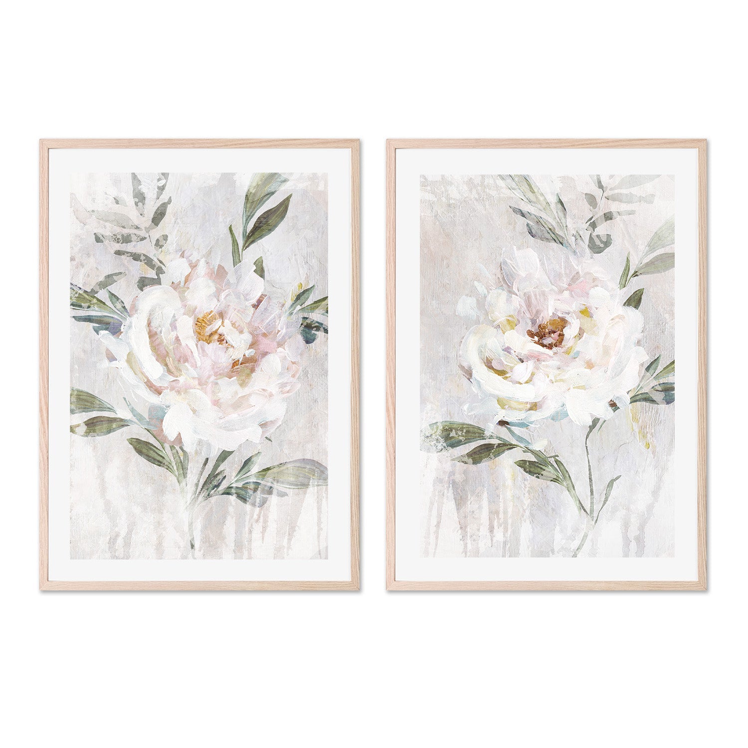 wall-art-print-canvas-poster-framed-Abstract Peony, Style A & B, Set Of 2 , By Nina Blue-6