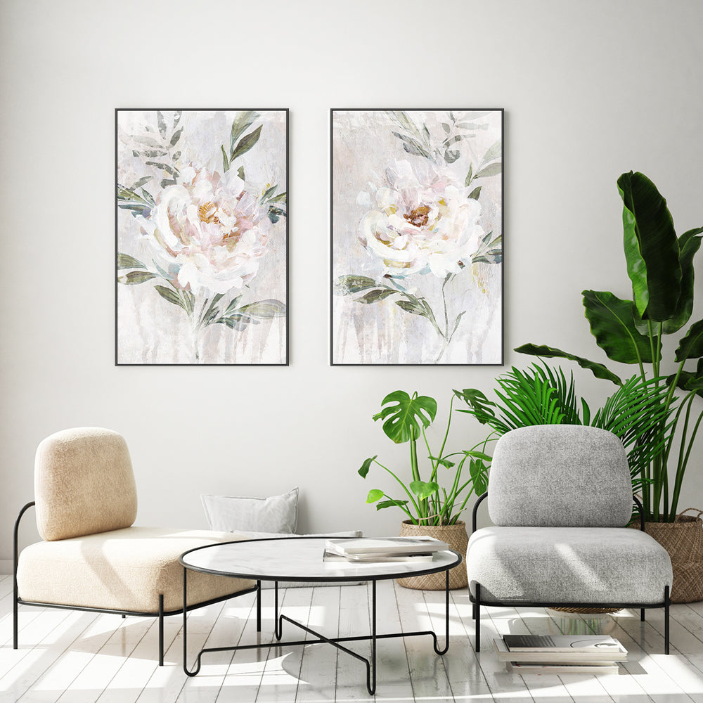 wall-art-print-canvas-poster-framed-Abstract Peony, Style A & B, Set Of 2 , By Nina Blue-7