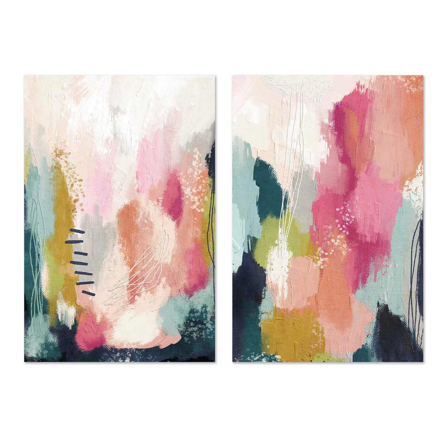 wall-art-print-canvas-poster-framed-Abstract, Set Of 2 , By Lisa Nohren-1