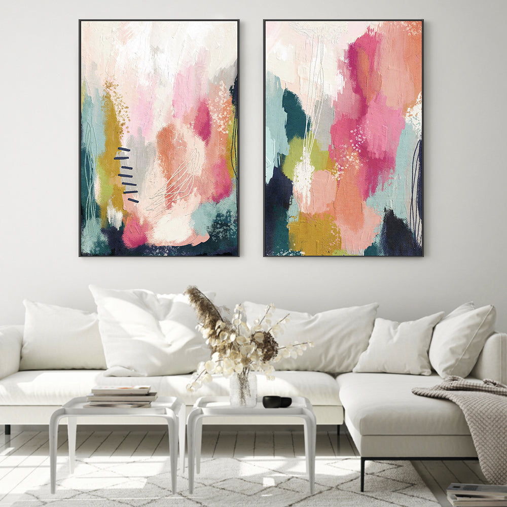 wall-art-print-canvas-poster-framed-Abstract, Set Of 2 , By Lisa Nohren-2