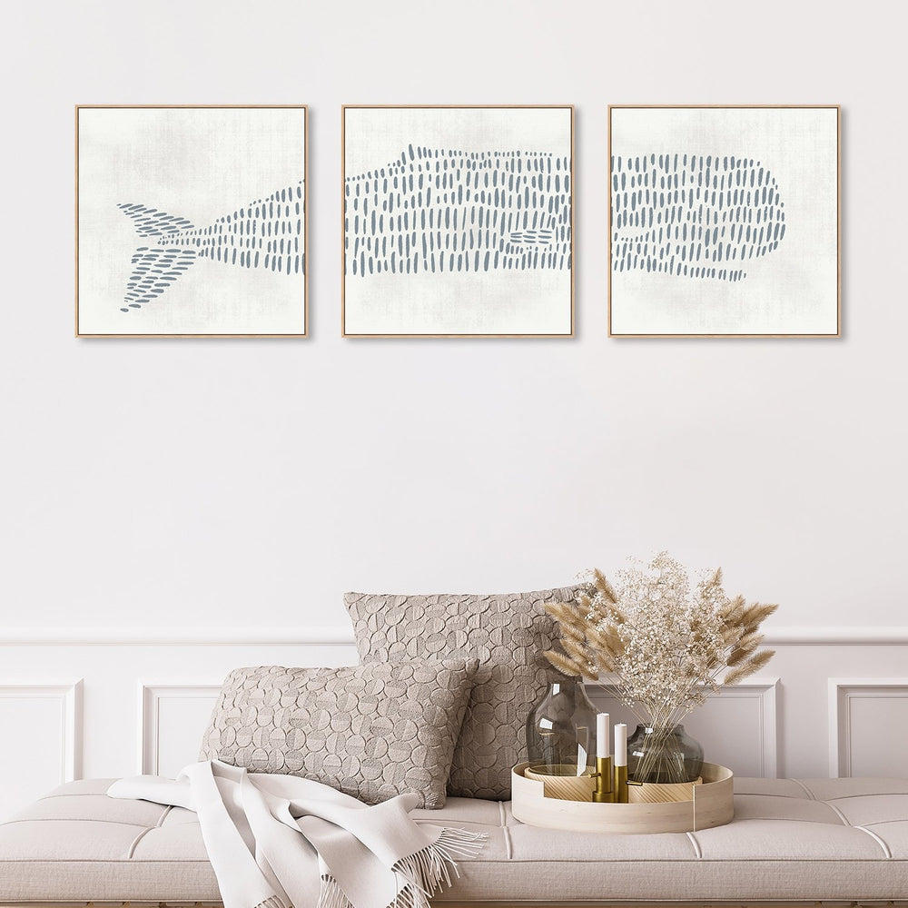 wall-art-print-canvas-poster-framed-Abstract Whale, Set Of 3-by-Emily Wood-Gioia Wall Art