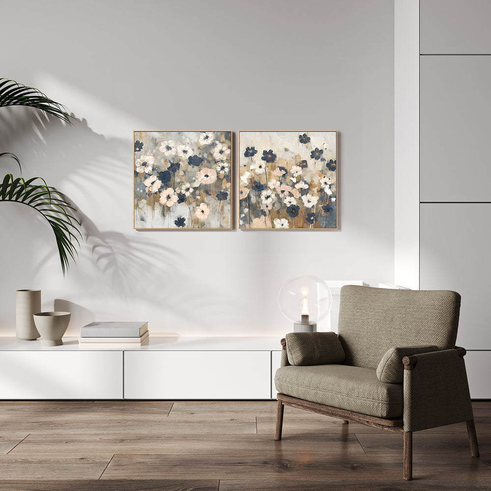 wall-art-print-canvas-poster-framed-Abstracted Florals, Style A & B, Set Of 2 , By Nina Blue-7