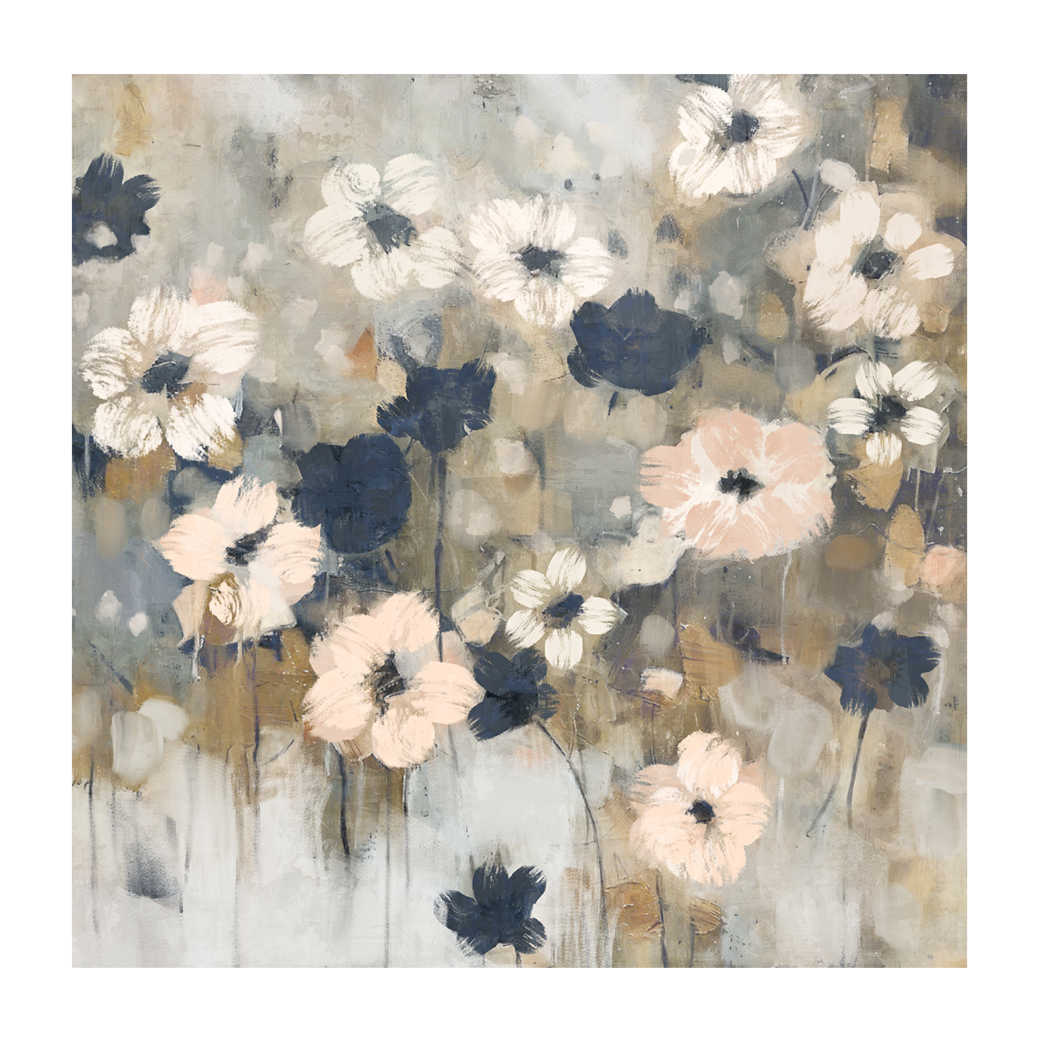 wall-art-print-canvas-poster-framed-Abstracted Florals, Style A , By Nina Blue-1