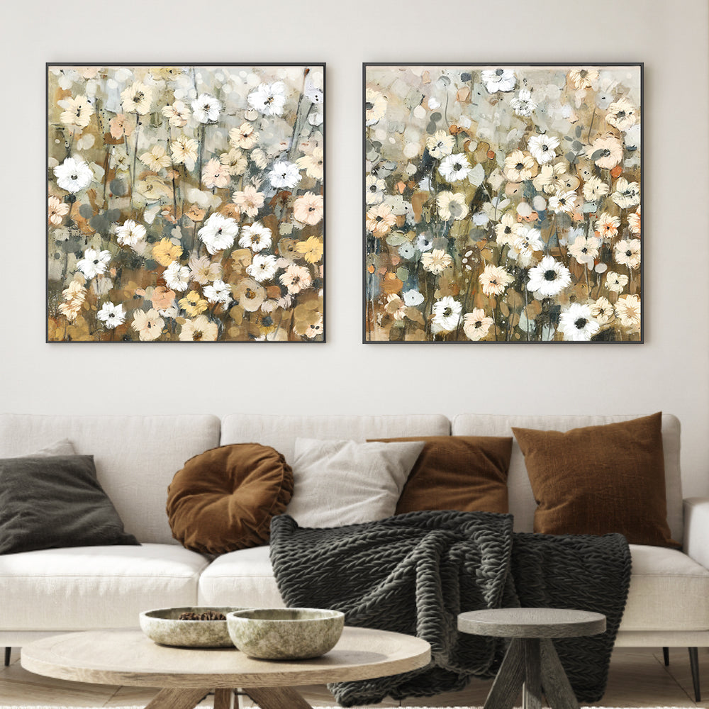 wall-art-print-canvas-poster-framed-Abstracted Florals, Style C & D, Set Of 2 , By Nina Blue-2