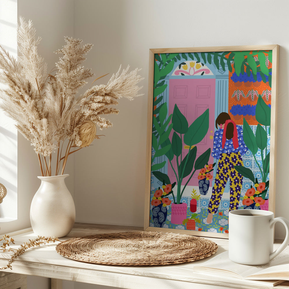 wall-art-print-canvas-poster-framed-Admiring The Plants , By Rafaela Mascaro-2