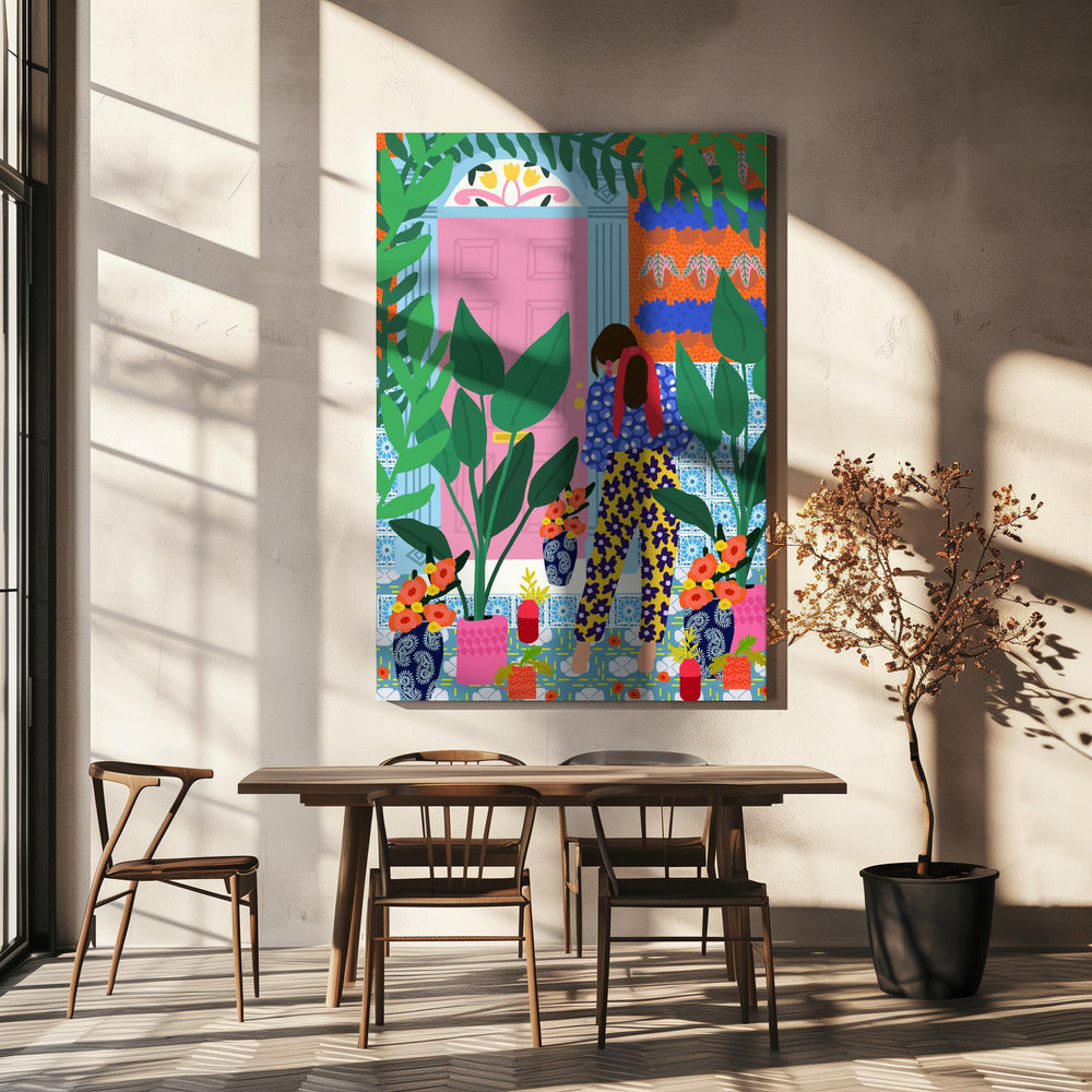 wall-art-print-canvas-poster-framed-Admiring The Plants , By Rafaela Mascaro-7