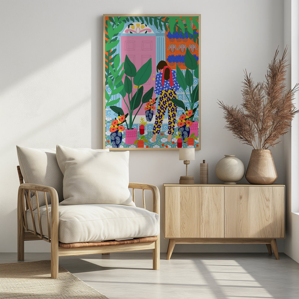 wall-art-print-canvas-poster-framed-Admiring The Plants , By Rafaela Mascaro-8