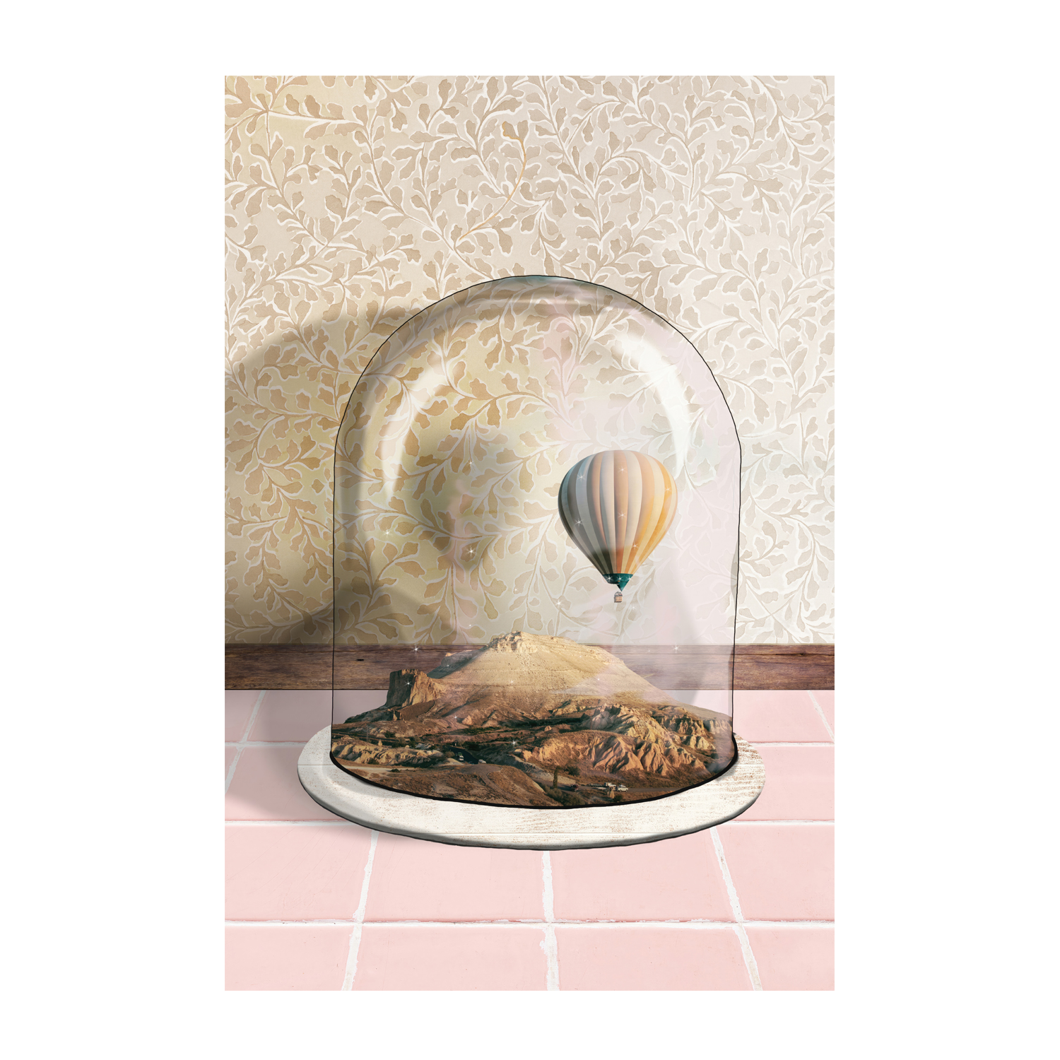 wall-art-print-canvas-poster-framed-Air Balloon Terrarium , By Unratio-1