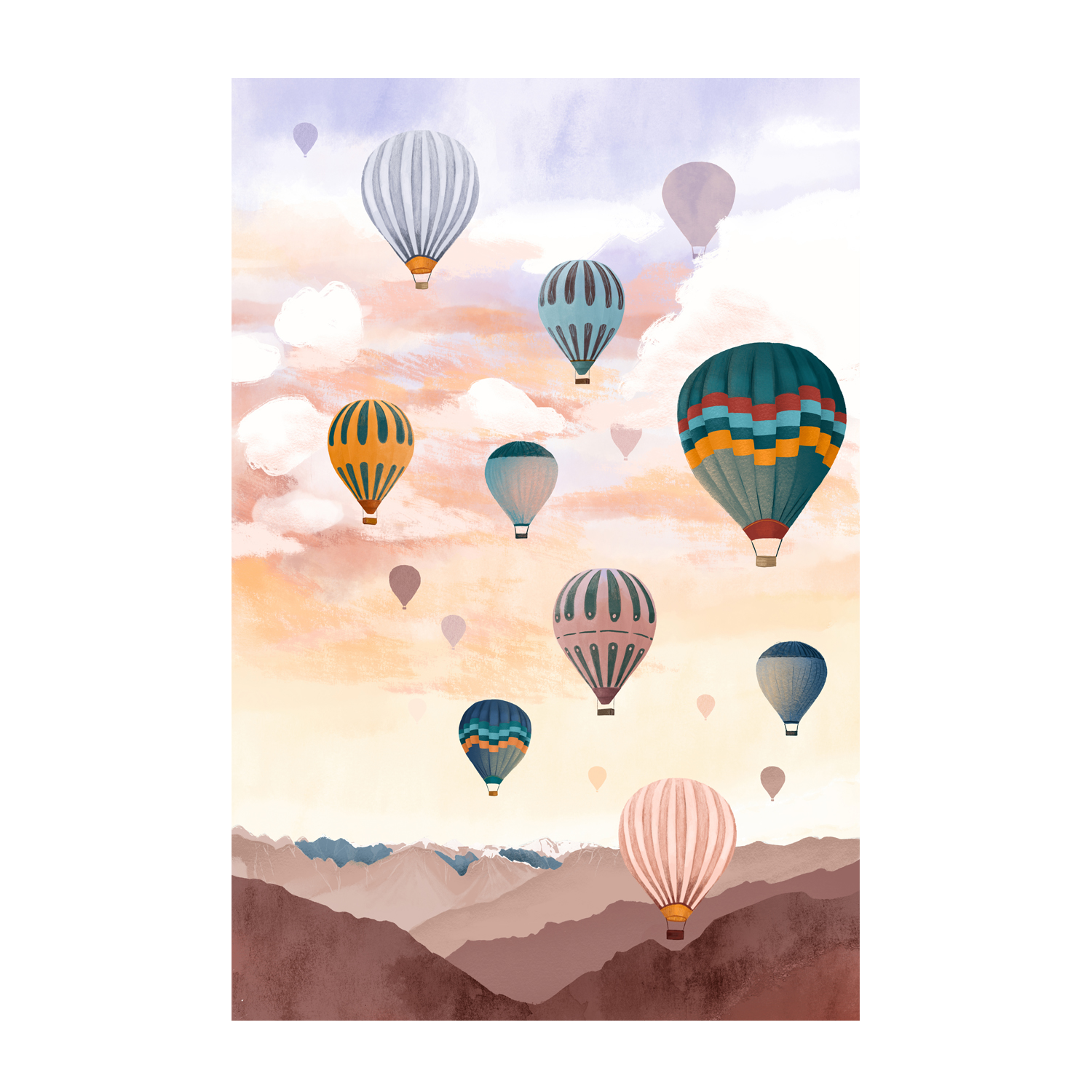 wall-art-print-canvas-poster-framed-Airballoon Sky, By Goed Blauw-GIOIA-WALL-ART