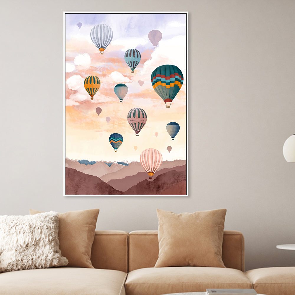 wall-art-print-canvas-poster-framed-Airballoon Sky, By Goed Blauw-GIOIA-WALL-ART