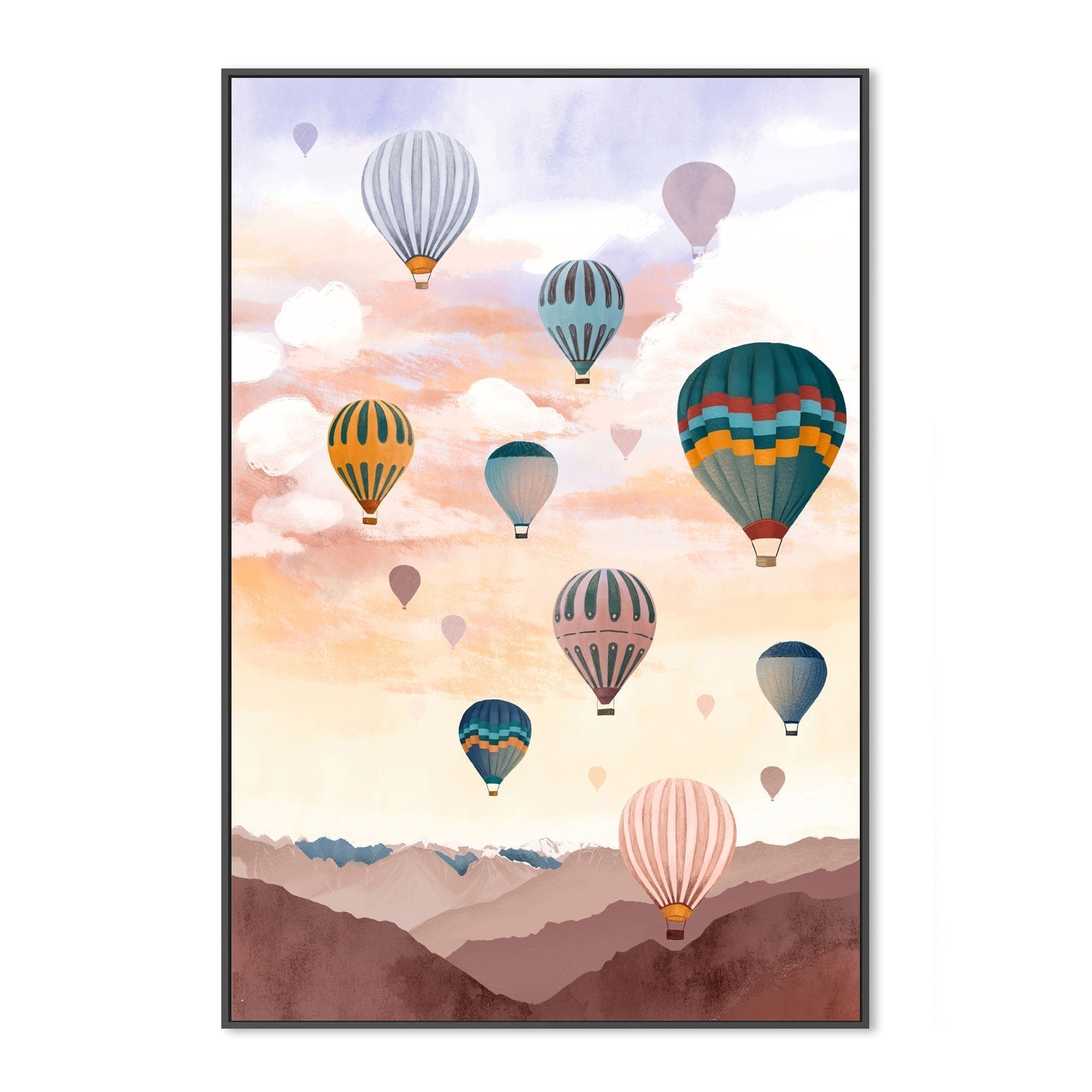 wall-art-print-canvas-poster-framed-Airballoon Sky, By Goed Blauw-GIOIA-WALL-ART