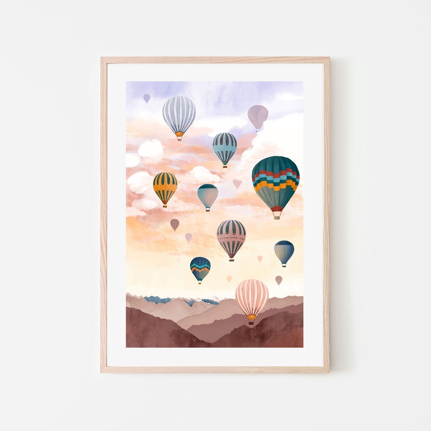 wall-art-print-canvas-poster-framed-Airballoon Sky, By Goed Blauw-GIOIA-WALL-ART