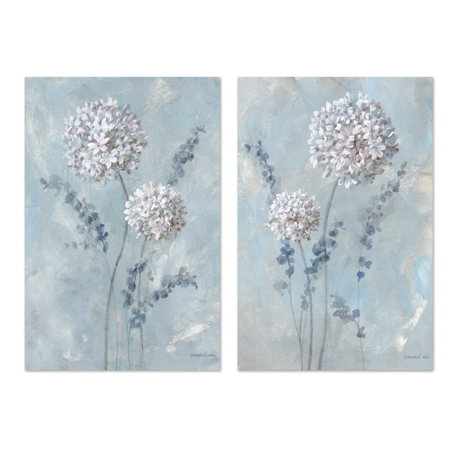 wall-art-print-canvas-poster-framed-Airy Blooms, Set of 2-by-Danhui Nai-Gioia Wall Art