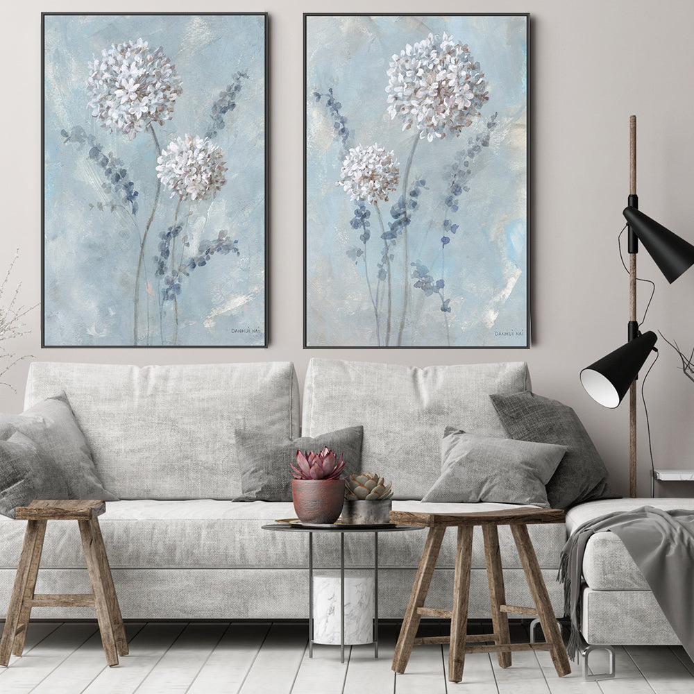 wall-art-print-canvas-poster-framed-Airy Blooms, Set of 2-by-Danhui Nai-Gioia Wall Art