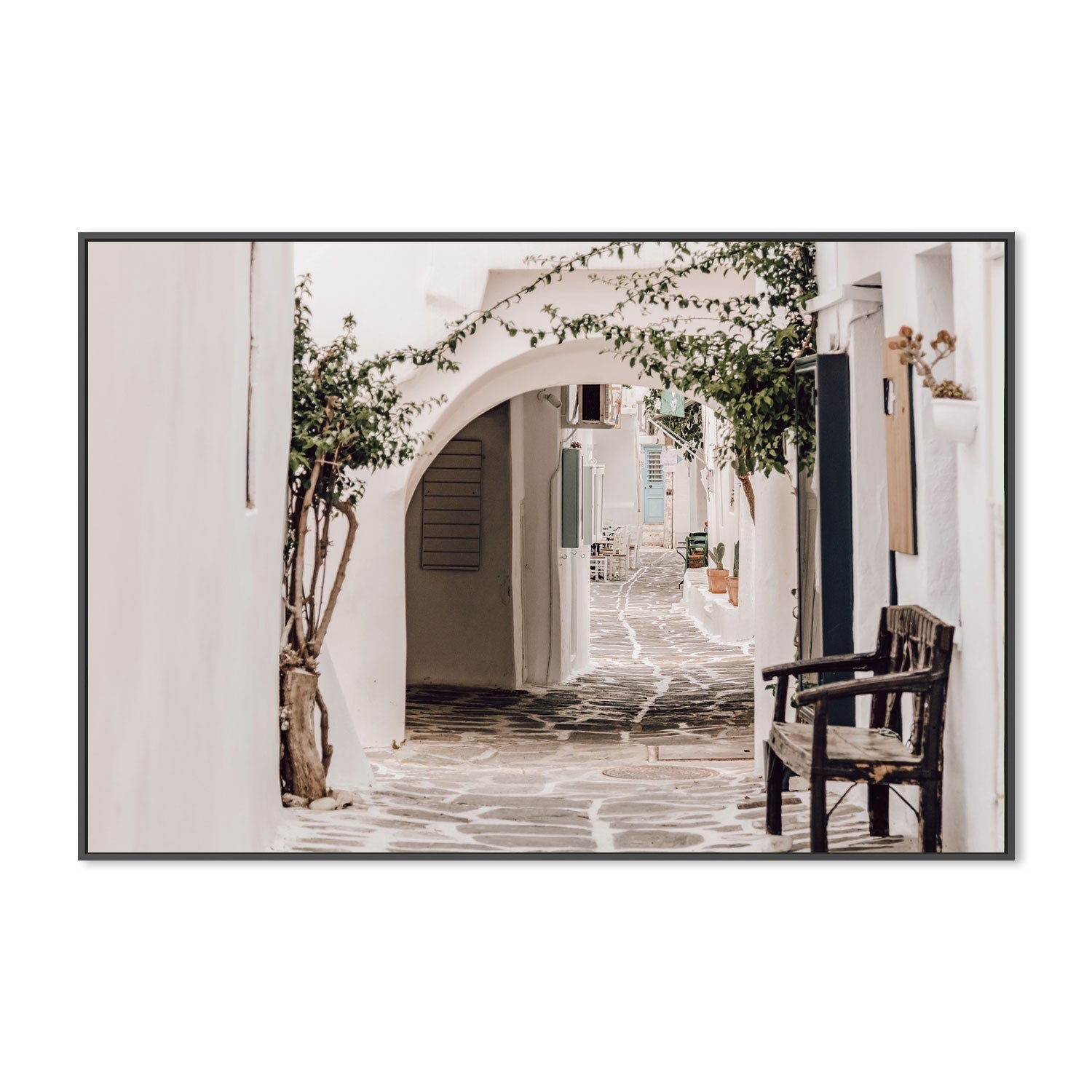 Alley in an old town, Greece-Gioia-Prints-Framed-Canvas-Poster-GIOIA-WALL-ART